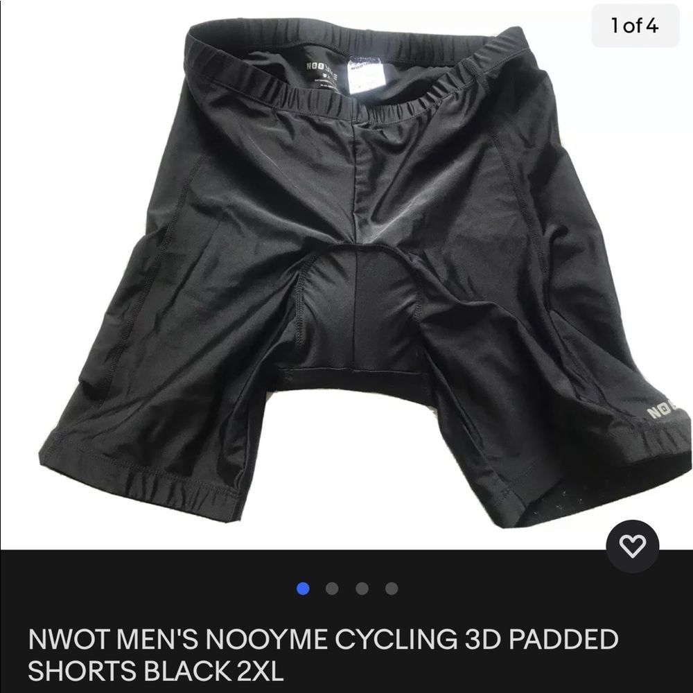 NWOT MEN'S NOOYME CYCLING 3D PADDED SHORTS BLACK 2XL